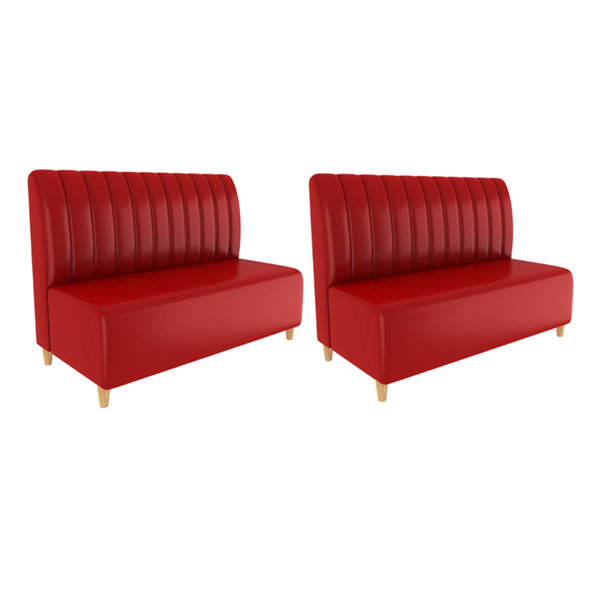 Canadian Linen Modern Cafe Restaurant Simple Red Benches Faux Leather ...